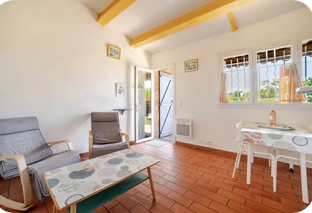 Location climatisée, piscine, jardin clôturé, chiens acceptés, wifi, parking
